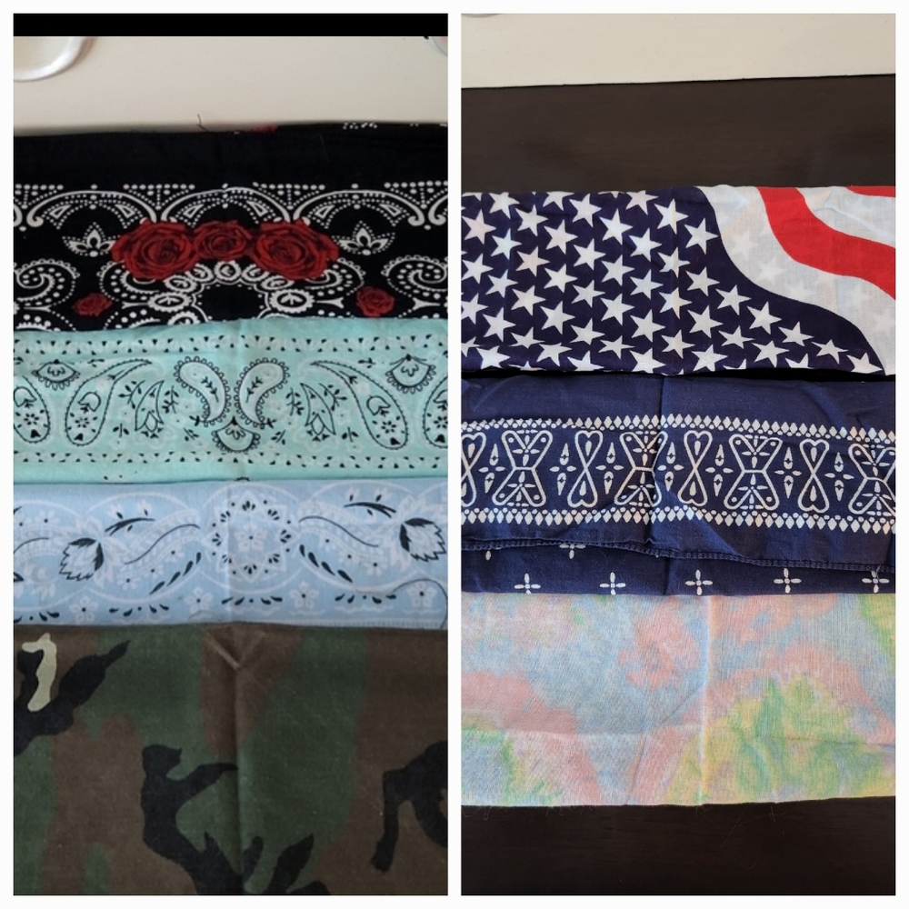8 Bandana Lot, great colors for everyday!